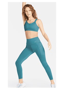 Damskie legginsy 7/8 z wysokim stanem i kieszeniami zapewniające mocne wsparcie Nike Go - Niebieski ze sklepu Nike poland w kategorii Spodnie damskie - zdjęcie 161521083