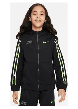 Bluza z kapturem i zamkiem na całej długości dla dużych dzieci (chłopców) Nike Sportswear Repeat - Czerń ze sklepu Nike poland w kategorii Bluzy chłopięce - zdjęcie 161521394