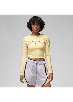 Damska koszulka z długim rękawem 2 w 1 Jordan Sport - Żółty ze sklepu Nike poland w kategorii Bluzki damskie - zdjęcie 161522401