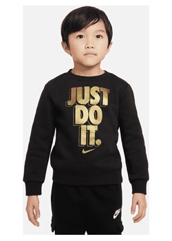 Bluza z półokrągłym dekoltem dla maluchów Nike Just Do It Gifting Crewneck - Czerń ze sklepu Nike poland w kategorii Bluzy chłopięce - zdjęcie 161522981