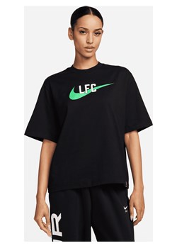 Damski T-shirt piłkarski Nike Liverpool F.C. Swoosh - Czerń ze sklepu Nike poland w kategorii Bluzki damskie - zdjęcie 161524153