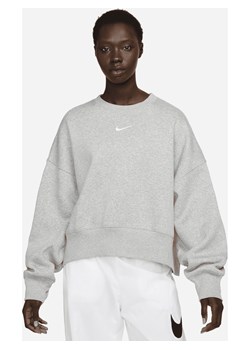Damska bluza dresowa z półokrągłym dekoltem o dodatkowo powiększonym kroju Nike Sportswear Phoenix Fleece - Szary ze sklepu Nike poland w kategorii Bluzy damskie - zdjęcie 161524772
