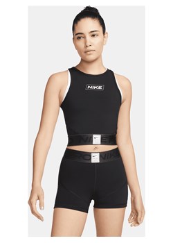 Damska koszulka bez rękawów o skróconym kroju z grafiką Nike Pro Dri-FIT - Czerń ze sklepu Nike poland w kategorii Bluzki damskie - zdjęcie 161524812