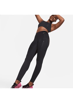 Damskie legginsy o pełnej długości ze średnim stanem i kieszeniami zapewniające mocne wsparcie Nike Go - Czerń ze sklepu Nike poland w kategorii Spodnie damskie - zdjęcie 161524990