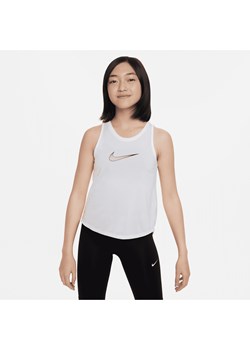 Koszulka treningowa bez rękawów dla dużych dzieci (dziewcząt) Dri-FIT Nike One - Biel ze sklepu Nike poland w kategorii Bluzki dziewczęce - zdjęcie 161525284