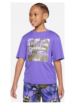 Przyjazny dla środowiska T-shirt dla małych dzieci UPF Dri-FIT Nike ACG Graphic Performance Tee - Fiolet ze sklepu Nike poland w kategorii T-shirty chłopięce - zdjęcie 161525374