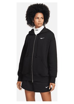 Damska bluza z kapturem o kroju oversize z zamkiem na całej długości Nike Sportswear Phoenix Fleece - Czerń ze sklepu Nike poland w kategorii Bluzy damskie - zdjęcie 161526930