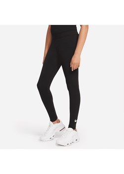 Legginsy dla dużych dzieci (dziewcząt) z logo Swoosh Nike Sportswear Favorites - Czerń ze sklepu Nike poland w kategorii Spodnie dziewczęce - zdjęcie 161527392