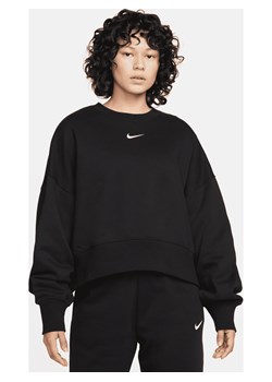 Damska bluza dresowa z półokrągłym dekoltem o dodatkowo powiększonym kroju Nike Sportswear Phoenix Fleece - Czerń ze sklepu Nike poland w kategorii Bluzy damskie - zdjęcie 161527801