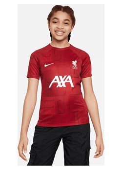 Przedmeczowa koszulka piłkarska dla dużych dzieci Nike Dri-FIT Liverpool F.C. Academy Pro - Czerwony ze sklepu Nike poland w kategorii Bluzki dziewczęce - zdjęcie 161528004