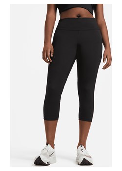 Damskie legginsy do biegania o skróconym kroju ze średnim stanem Nike Fast (duże rozmiary) - Czerń ze sklepu Nike poland w kategorii Spodnie damskie - zdjęcie 161528054