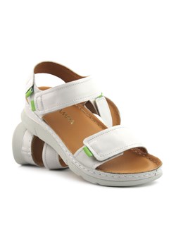 Wygodne sandały damskie skórzane - Kampa K828, białe ze sklepu ulubioneobuwie w kategorii Sandały damskie - zdjęcie 161554551