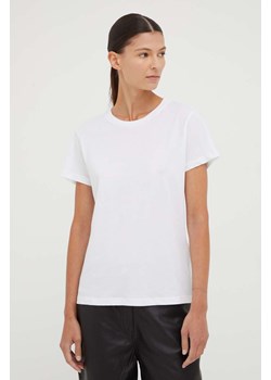 Samsoe Samsoe t-shirt bawełniany SOLLY kolor biały F00012050 ze sklepu ANSWEAR.com w kategorii Bluzki damskie - zdjęcie 161564670