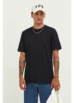 Samsoe Samsoe t-shirt bawełniany kolor czarny gładki ze sklepu ANSWEAR.com w kategorii T-shirty męskie - zdjęcie 161564701