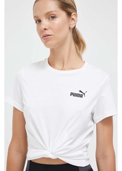 Puma t-shirt damski kolor biały 586776 ze sklepu ANSWEAR.com w kategorii Bluzki damskie - zdjęcie 161565233