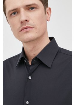 BOSS koszula 50469345 męska kolor czarny slim z kołnierzykiem klasycznym ze sklepu ANSWEAR.com w kategorii Koszule męskie - zdjęcie 161570911