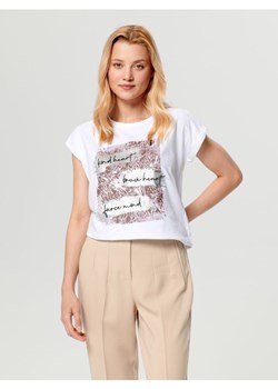 Sinsay - Koszulka z nadrukiem - biały ze sklepu Sinsay w kategorii Bluzki damskie - zdjęcie 161571452