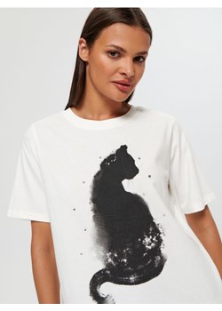 Sinsay - Koszulka z nadrukiem - kremowy ze sklepu Sinsay w kategorii Bluzki damskie - zdjęcie 161571462
