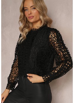 Czarna Bluzka Koronkowa Nohames ze sklepu Renee odzież w kategorii Bluzki damskie - zdjęcie 161576242