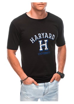 T-shirt męski z nadrukiem 1893S - czarny ze sklepu Edoti w kategorii T-shirty męskie - zdjęcie 161578684