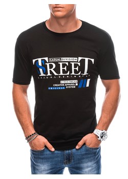 T-shirt męski z nadrukiem 1894S - czarny ze sklepu Edoti w kategorii T-shirty męskie - zdjęcie 161578704