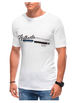 T-shirt męski z nadrukiem 1900S - biały ze sklepu Edoti w kategorii T-shirty męskie - zdjęcie 161582051