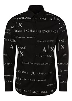 Armani Exchange Koszula męska Mężczyźni Regular Fit Bawełna czarny wzorzysty ze sklepu vangraaf w kategorii Koszule męskie - zdjęcie 161582370
