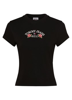 Tommy Jeans T-shirt damski Kobiety Bawełna czarny jednolity ze sklepu vangraaf w kategorii Bluzki damskie - zdjęcie 161582392