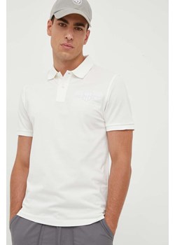 Gant polo bawełniane kolor beżowy z aplikacją ze sklepu ANSWEAR.com w kategorii T-shirty męskie - zdjęcie 161583741
