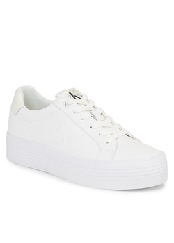 Sneakersy Calvin Klein Jeans Bold Vulc Flatf Laceup Lth Wn YW0YW01144 Bright White/Creamy White 01T ze sklepu eobuwie.pl w kategorii Trampki damskie - zdjęcie 161584934