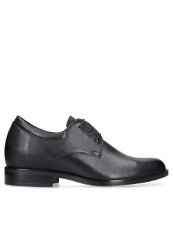 Czarne buty podwyższające Bruce +7 cm, Conhpol - polska produkcja, Półbuty podwyższające, CH0104-04, Konopka Shoes ze sklepu Konopka Shoes w kategorii Półbuty męskie - zdjęcie 161599390