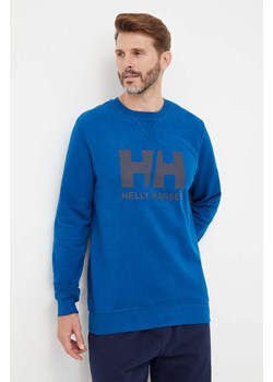 Helly Hansen bluza bawełniana męska kolor niebieski z nadrukiem 34000-597 ze sklepu ANSWEAR.com w kategorii Bluzy męskie - zdjęcie 161606913