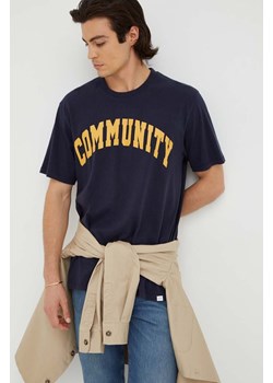 Les Deux t-shirt bawełniany kolor granatowy z nadrukiem ze sklepu ANSWEAR.com w kategorii T-shirty męskie - zdjęcie 161608002