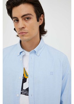 Les Deux koszula męska kolor niebieski regular z kołnierzykiem button-down ze sklepu ANSWEAR.com w kategorii Koszule męskie - zdjęcie 161608150