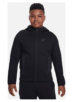 Bluza z kapturem i zamkiem na całej długości dla dużych dzieci (chłopców) Nike Sportswear Tech Fleece (szersze rozmiary) - Czerń ze sklepu Nike poland w kategorii Bluzy chłopięce - zdjęcie 161609991