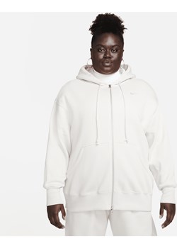 Damska bluza o kroju oversize z kapturem i zamkiem na całej długości Nike Sportswear Phoenix Fleece (duże rozmiary) - Brązowy ze sklepu Nike poland w kategorii Bluzy damskie - zdjęcie 161610264