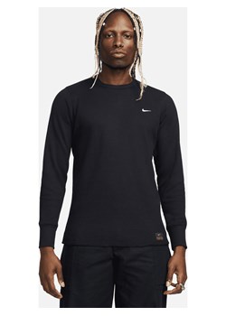 Męska bluza z długim rękawem z grubej dzianiny waflowej Nike Life - Czerń ze sklepu Nike poland w kategorii Bluzy męskie - zdjęcie 161610324
