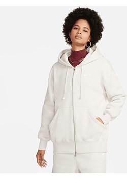 Damska bluza z kapturem o kroju oversize z zamkiem na całej długości Nike Sportswear Phoenix Fleece - Brązowy ze sklepu Nike poland w kategorii Bluzy damskie - zdjęcie 161610360