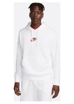 Męska bluza z kapturem z dzianiny dresowej Nike Club - Biel ze sklepu Nike poland w kategorii Bluzy męskie - zdjęcie 161610681