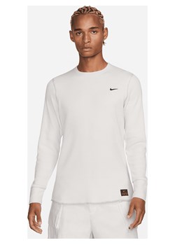Męska bluza z długim rękawem z grubej dzianiny waflowej Nike Life - Szary ze sklepu Nike poland w kategorii Bluzy męskie - zdjęcie 161610720