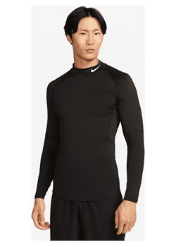 Męska koszulka z długim rękawem i półgolfem do fitnessu Dri-FIT Nike Pro - Czerń ze sklepu Nike poland w kategorii T-shirty męskie - zdjęcie 161610753