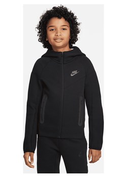 Rozpinana bluza z kapturem dla dużych dzieci (chłopców) Nike Sportswear Tech Fleece - Czerń ze sklepu Nike poland w kategorii Bluzy chłopięce - zdjęcie 161610773