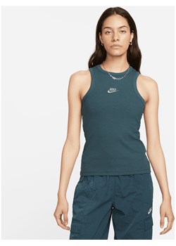 Damska prążkowana koszulka bez rękawów Nike Sportswear - Zieleń ze sklepu Nike poland w kategorii Bluzki damskie - zdjęcie 161610840