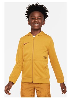 Piłkarska bluza z kapturem z dzianiny dresowej i zamkiem na całej długości dla dużych dzieci (chłopców) Nike Paris Saint-Germain Club - Brązowy ze sklepu Nike poland w kategorii Bluzy chłopięce - zdjęcie 161610873