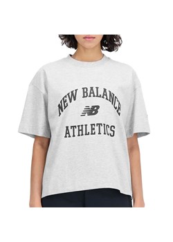 Koszulka New Balance WT33551AG - szara ze sklepu streetstyle24.pl w kategorii Bluzki damskie - zdjęcie 161634474