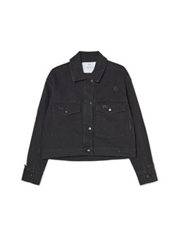 Cropp - Katana jeansowa z nadrukiem smoka - czarny ze sklepu Cropp w kategorii Kurtki damskie - zdjęcie 161638060