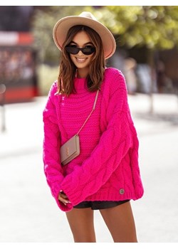Sweter Aris Amarantowy ze sklepu Lisa Mayo w kategorii Swetry damskie - zdjęcie 161643504