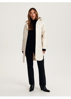 Reserved - Pikowany płaszcz - złamana biel ze sklepu Reserved w kategorii Płaszcze damskie - zdjęcie 161644152