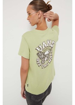 Vans t-shirt bawełniany kolor zielony ze sklepu ANSWEAR.com w kategorii Bluzki damskie - zdjęcie 161646654