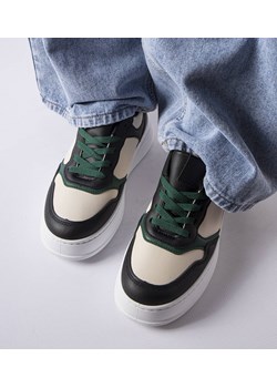 Czarno-zielone sneakersy na platformie Baron ze sklepu gemre w kategorii Buty sportowe damskie - zdjęcie 161647233